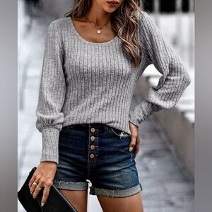 Danqi Balloon-Sleeve Sweater Sz Lg